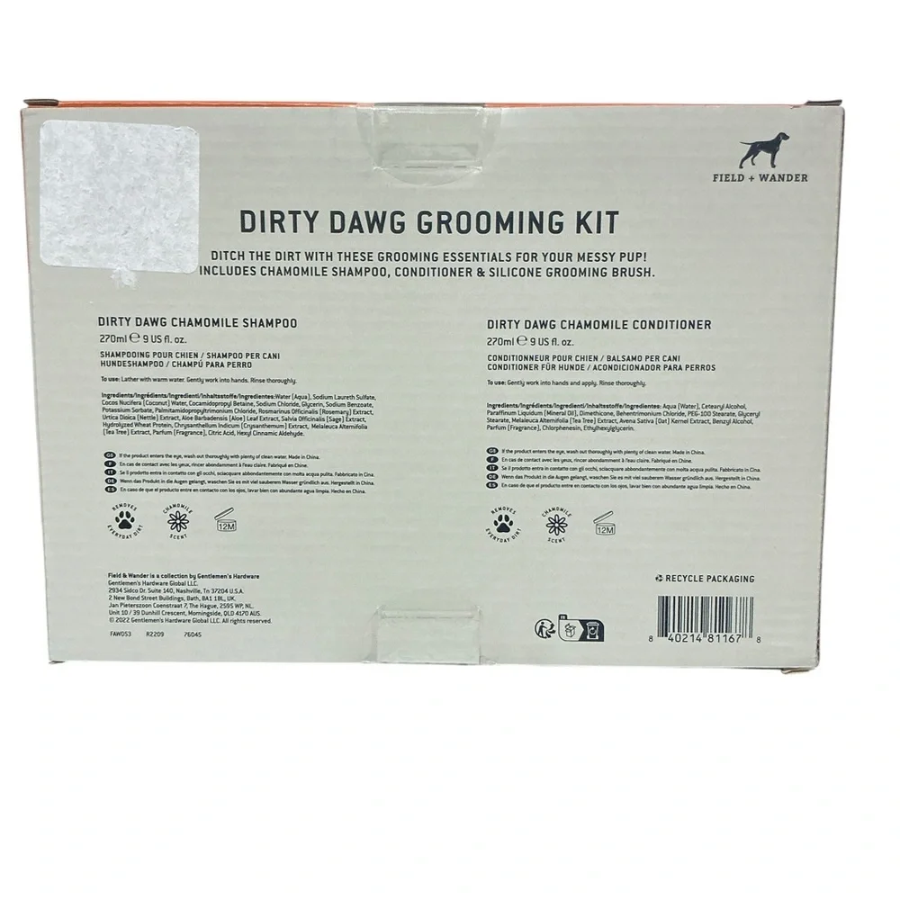 FIELD + WANDER Dirty Dawg Grooming Kit Chamomile $29 Retail NEW